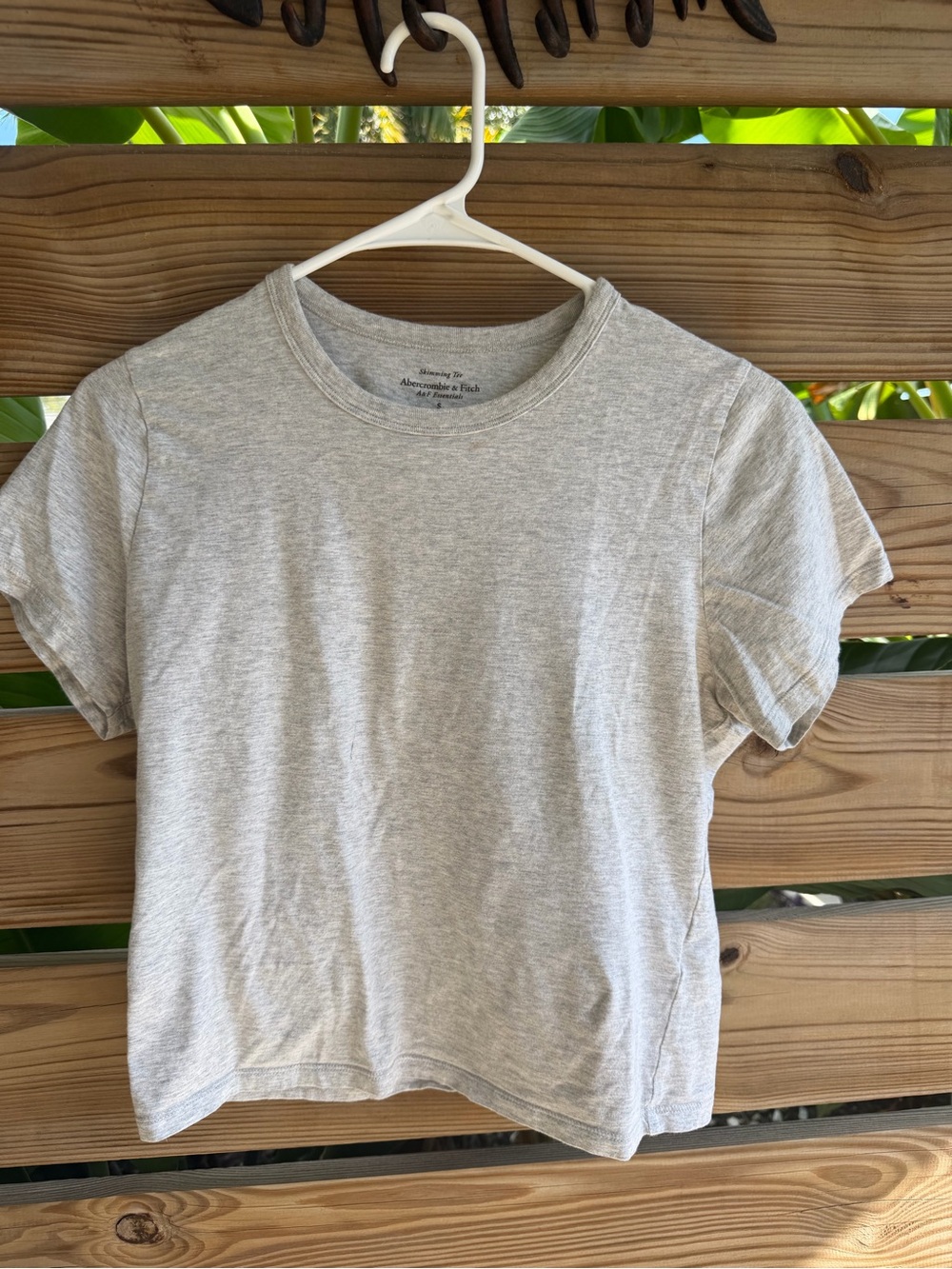 Heather Gray Crewneck Tee - Abercrombie & Fitch